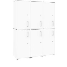 mauser Ensemble de portes battantes, 6 portes, 2 casiers derrière chacune, blanc pur