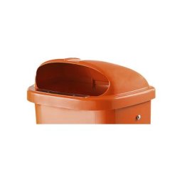 Couvercle de rechange pour corbeilles à papier DIN, avec serrure et plaque de tôle pour cigarettes, orange