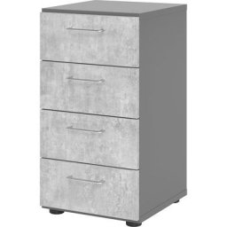 VERA-ZWO - Armoire à tiroirs, h x l x p 748 x 400 x 420 mm, graphite / béton
