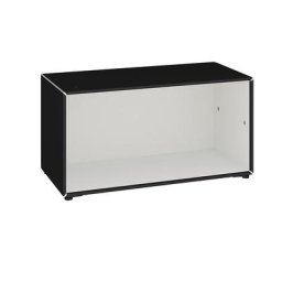 mauser Caisson seul, sur patins réglables, largeur 770 mm, noir profond / blanc sécurité