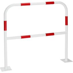 Arceau de sécurité pour zones dangereuses, à cheviller, rouge/blanc, largeur 1000 mm
