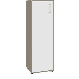 mauser Armoire à portes battantes, 1 porte, fermeture vers la gauche, 3 compartiments, gris beige / blanc pur