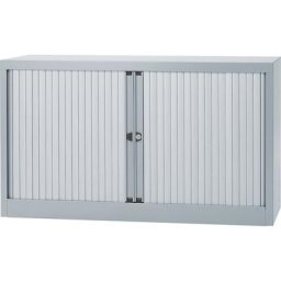 BISLEY Armoire à rideaux Euro, largeur 1200 mm, 1 tablette, argent