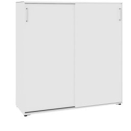 mauser Armoire à portes coulissantes, 6 compartiments, largeur 1155 mm, blanc pur