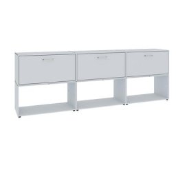 mauser Armoire extra-basse, 3 casiers bar, 3 tablettes, aluminium
