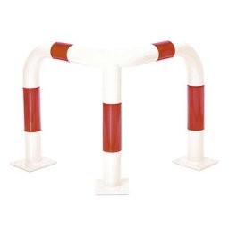 Coin de protection, Ø 76 mm, pour l'intérieur, hauteur 600 mm, blanc/rouge réfléchissant
