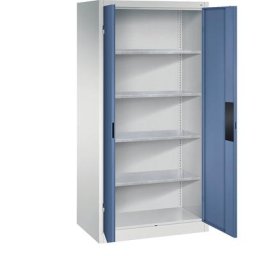 C+P Armoire d'atelier pour charges lourdes, largeur 930 mm, profondeur 600 mm, porte bleu distant