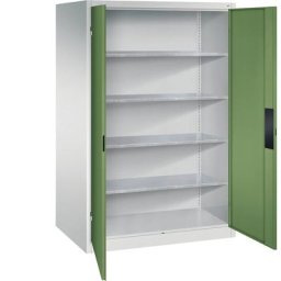 C+P Armoire d'atelier pour charges lourdes, largeur 1200 mm, profondeur 800 mm, porte vert réséda