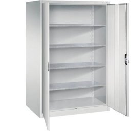 C+P Armoire d'atelier à portes battantes, h x l x p 1950 x 1200 x 800 mm, gris clair / gris clair