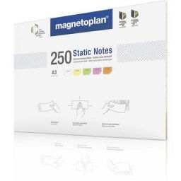magnetoplan Post-it électrostatiques 'Static Notes', lot de 250, coloris assortis, h x l 420 x 297 mm, à partir de 10 lots