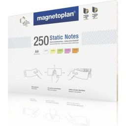 magnetoplan Post-it électrostatiques 'Static Notes', lot de 250, coloris assortis, h x l 210 x 297 mm, à partir de 5 lots