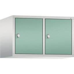 C+P Rehausse pour armoire CLASSIC, 2 compartiments, largeur compartiments 400 mm, gris clair / vert clair