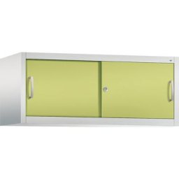 C+P Rehausse ACURADO à portes coulissantes, h x l x p 500 x 1200 x 500 mm, gris clair / vert viridin