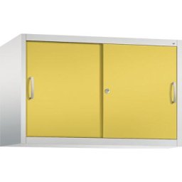 C+P Rehausse ACURADO à portes coulissantes, 1 tablette, h x l x p 790 x 1200 x 500 mm, gris clair / jaune soleil