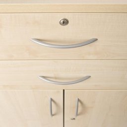 THEA - Armoire combinée, 2 tablettes, 2 portes, 2 tiroirs, façon érable