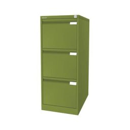 BISLEY Classeur pour dossiers suspendus à 1 rangée, 3 tiroirs, format A4, vert