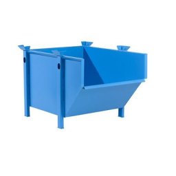eurokraft pro Conteneur en tôle d'acier, capacité 0,5 m³, sans trappe rabattable, bleu clair