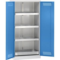 eurokraft pro Armoire de sécurité, 3 tablettes de rétention coulissantes, largeur 950 mm