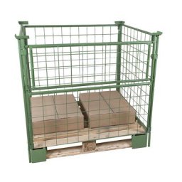 Rehausse pour palette, hauteur utile 1800 mm, à fixer, l x L 800 x 1200 mm, 1 long côté rabattable à mi-hauteur