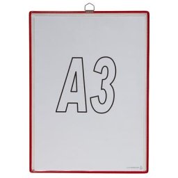 Tarifold Pochette transparente à accrocher, pour format A3, coloris rouge, lot de 10