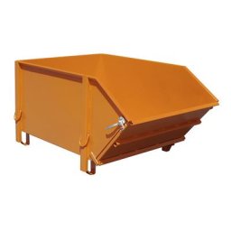 eurokraft pro Conteneur en tôle d'acier, capacité 1 m³, avec trappe rabattable, orange jaune