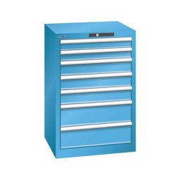 LISTA Armoire à tiroirs avec 7 tiroirs, l x p x h 564 x 572 x 850 mm, bleu clair