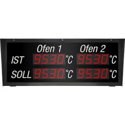 Ecran industriel à diodes LED, à valeurs de consigne et réelles, h x l x p 1350 x 550 x 286 mm, noir
