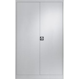 mauser Armoire métallique à portes battantes, 4 tablettes, largeur 1200 mm, gris clair, profondeur extérieure 420 mm
