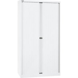 BISLEY Armoire à rideaux Euro, largeur 1000 mm, 4 tablettes, blanc trafic