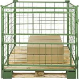 Rehausse pour palette, hauteur utile 1000 mm, à fixer, l x L 800 x 1200 mm, 1 long côté amovible en 2 parties