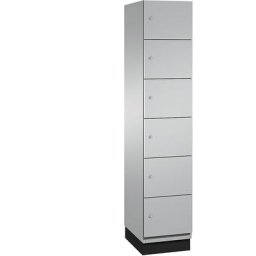 C+P Vestiaire multicases CAMBIO avec portes en tôle d'acier, 6 casiers, largeur 400 mm, corps aluminium / porte aluminium