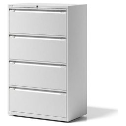 BISLEY Classeur pour dossiers suspendus ESSENTIALS, 2 rangées, 4 tiroirs, blanc trafic