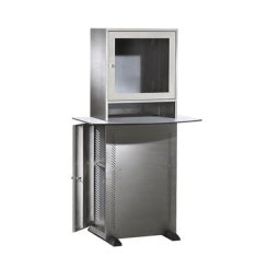 eurokraft pro Armoire en inox pour ordinateur, avec plateau l x p 900 x 600 mm, h x l x p 1625 x 600 x 350 mm