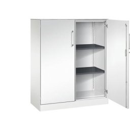 C+P Armoire à portes battantes ASISTO, hauteur 1292 mm, largeur 1000 mm, 2 tablettes, blanc trafic / blanc trafic