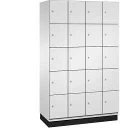 C+P Vestiaire multicases CAMBIO avec portes en tôle d'acier, 20 casiers, largeur 1200 mm, corps gris clair / porte gris clair