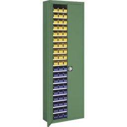 mauser Armoire à bacs, h x l x p 2150 x 680 x 280 mm, avec bacs à bec, unicolore, vert, 114 bacs