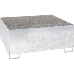 eurokraft pro Cuve de rétention en acier pour cubitainers IBC / KTC, L x l x h 1460 x 1460 x 620 mm, capacité de rétention 1000 l, galvanisé à chaud