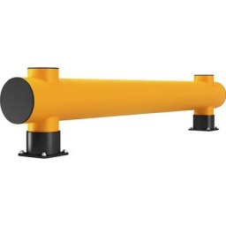 a.m.p.e.r.e Barrière de protection, hauteur 390 mm, planche simple, longueur 10 m, jaune trafic