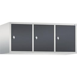 C+P Rehausse pour armoire CLASSIC, 3 compartiments, largeur compartiments 400 mm, gris clair / gris noir
