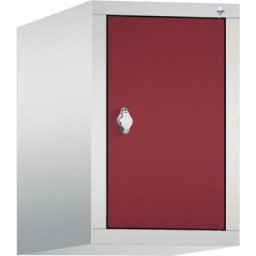 C+P Rehausse pour armoire CLASSIC, 1 compartiment, largeur compartiment 300 mm, gris clair / rouge rubis