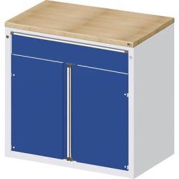 ANKE Armoire pour comptoir de distribution, 1 tiroir, 2 portes, 1 tablette, gris / bleu
