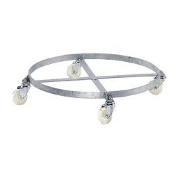 eurokraft pro Roule-fût, plateau roulant ouvert, galvanisé, force 250 kg, Ø int. châssis 610 mm, avec 4 roulettes pivotantes