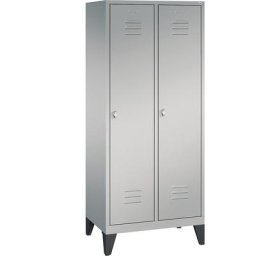 C+P Armoire de rangement sur pieds CLASSIC, 2 compartiments, largeur compartiments 400 mm, aluminium