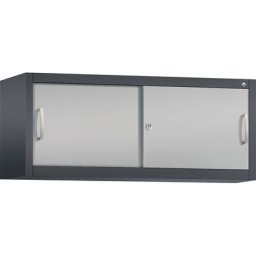 C+P Rehausse ACURADO à portes coulissantes, h x l x p 500 x 1200 x 400 mm, gris noir / aluminium
