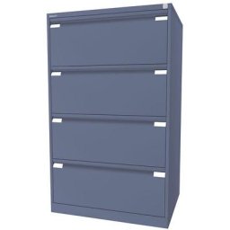 BISLEY Classeur pour dossiers suspendus à 2 rangées, 4 tiroirs, format A4, bleu