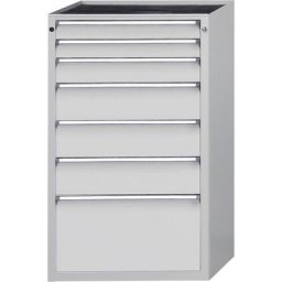 ANKE Armoire à tiroirs, l x p 760 x 675 mm, 7 tiroirs, hauteur 1280 mm, façade gris clair
