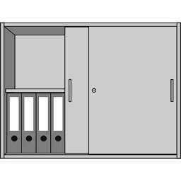 eurokraft pro STATUS - Rehausse pour armoire, 1 tablette, portes coulissantes, aluminium / façon hêtre