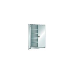 LISTA Armoire à portes battantes, portes en tôle pleine, h x l 1950 x 1250 mm, profondeur 500 mm, gris clair RAL 7035