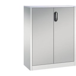 C+P Armoire basse ACURADO, 3 hauteurs de classeurs, h x l x p 1200 x 930 x 400 mm, gris clair / aluminium