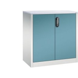 C+P Armoire basse ACURADO, 2 hauteurs de classeurs, h x l x p 1000 x 930 x 500 mm, gris clair / bleu d'eau